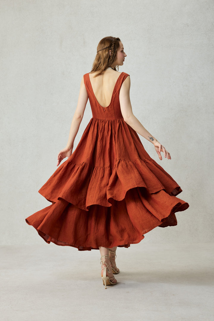 Amélia 29 |Victorian linen dress & skirt （2 pieces)