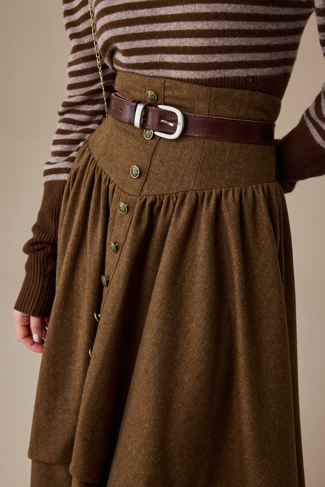 Christina 19 |Retro Layered Wool Skirt