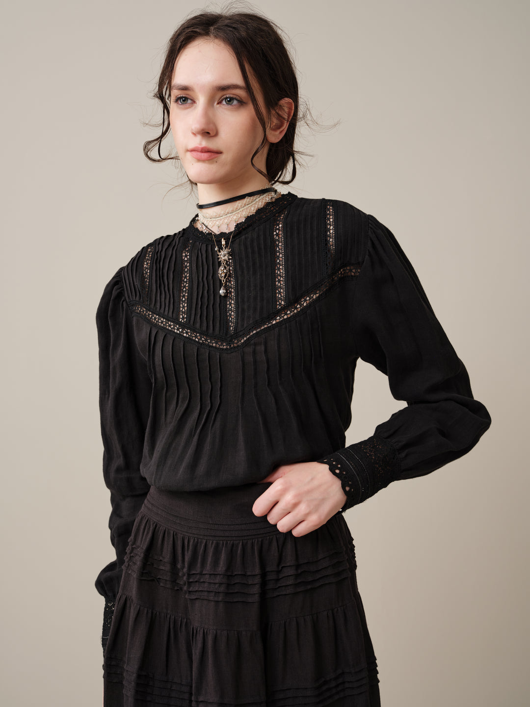 Alice 12 |  Pintuck Linen Maxi Skirt