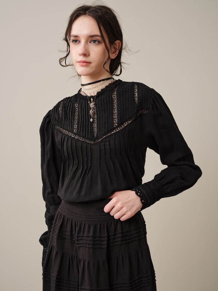 Alice 12 |  Pintuck Linen Maxi Skirt