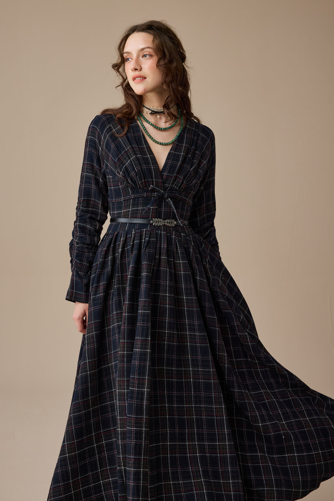 Bette 24 |Gingham 100% Wool Dress