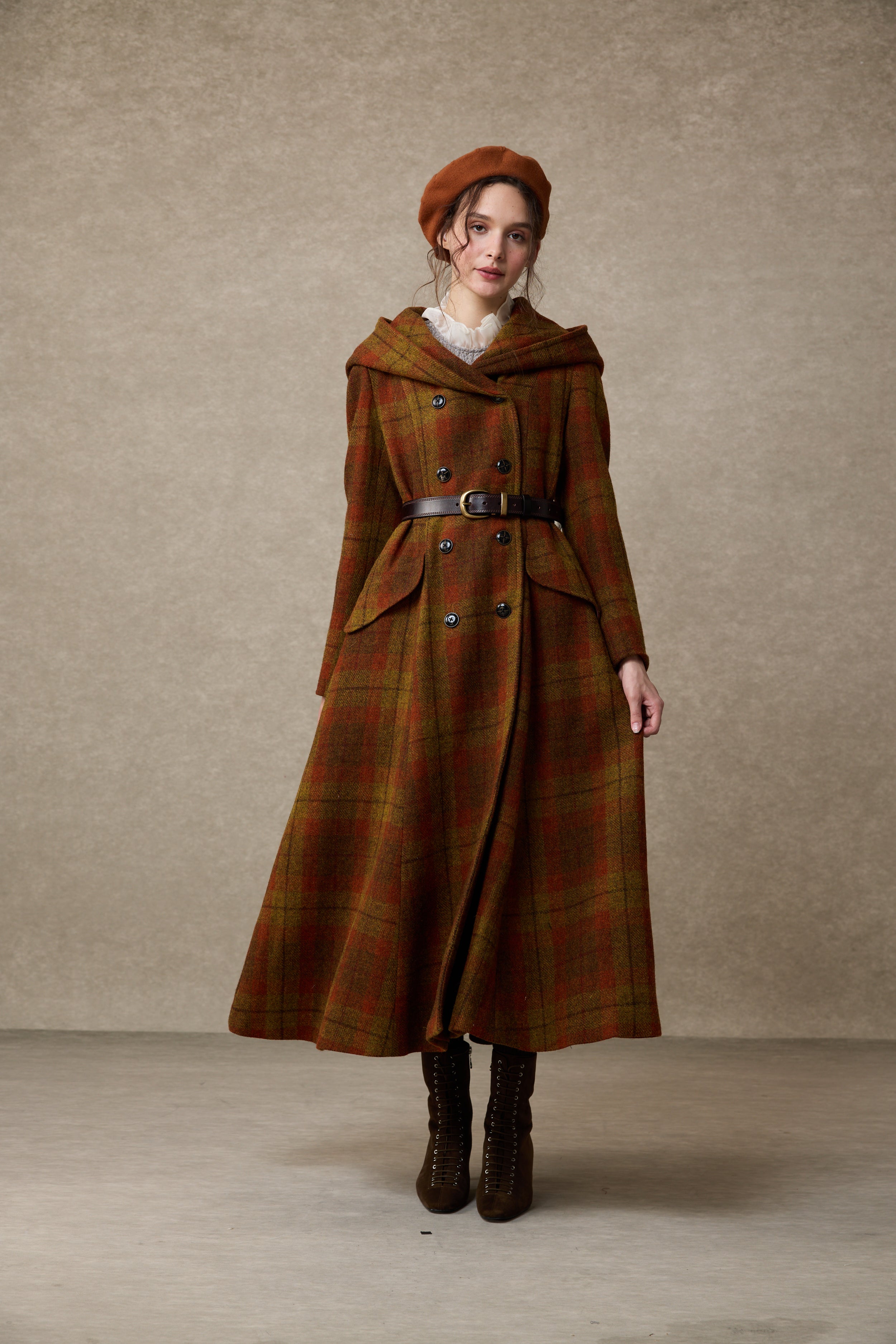 Juha　24AW LAME TWEED EXTREME OVER COAT Trista 24 | 100% twill wool hooded coat – Linennaive