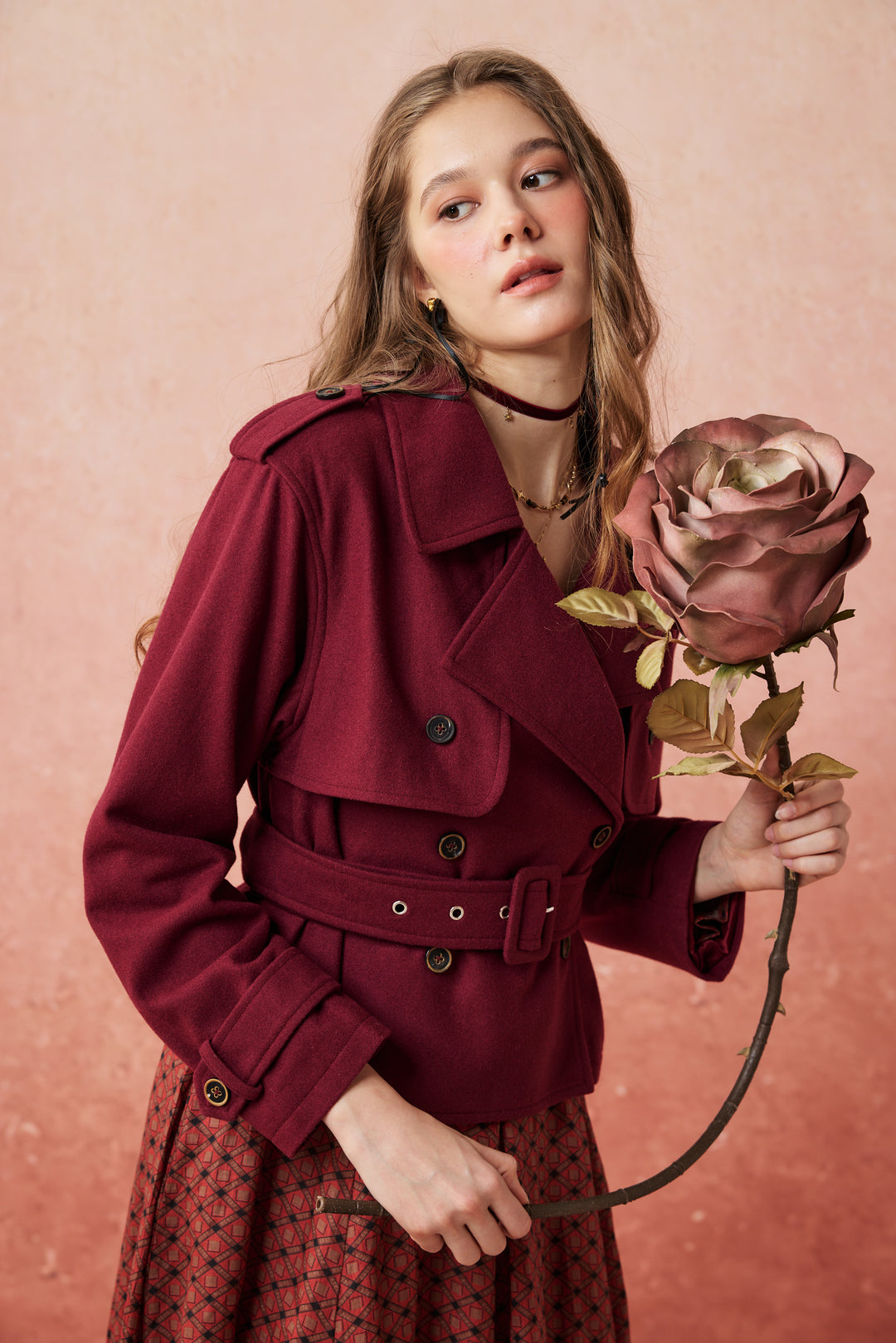 Moira 21 | 100% wool cropped trench coat