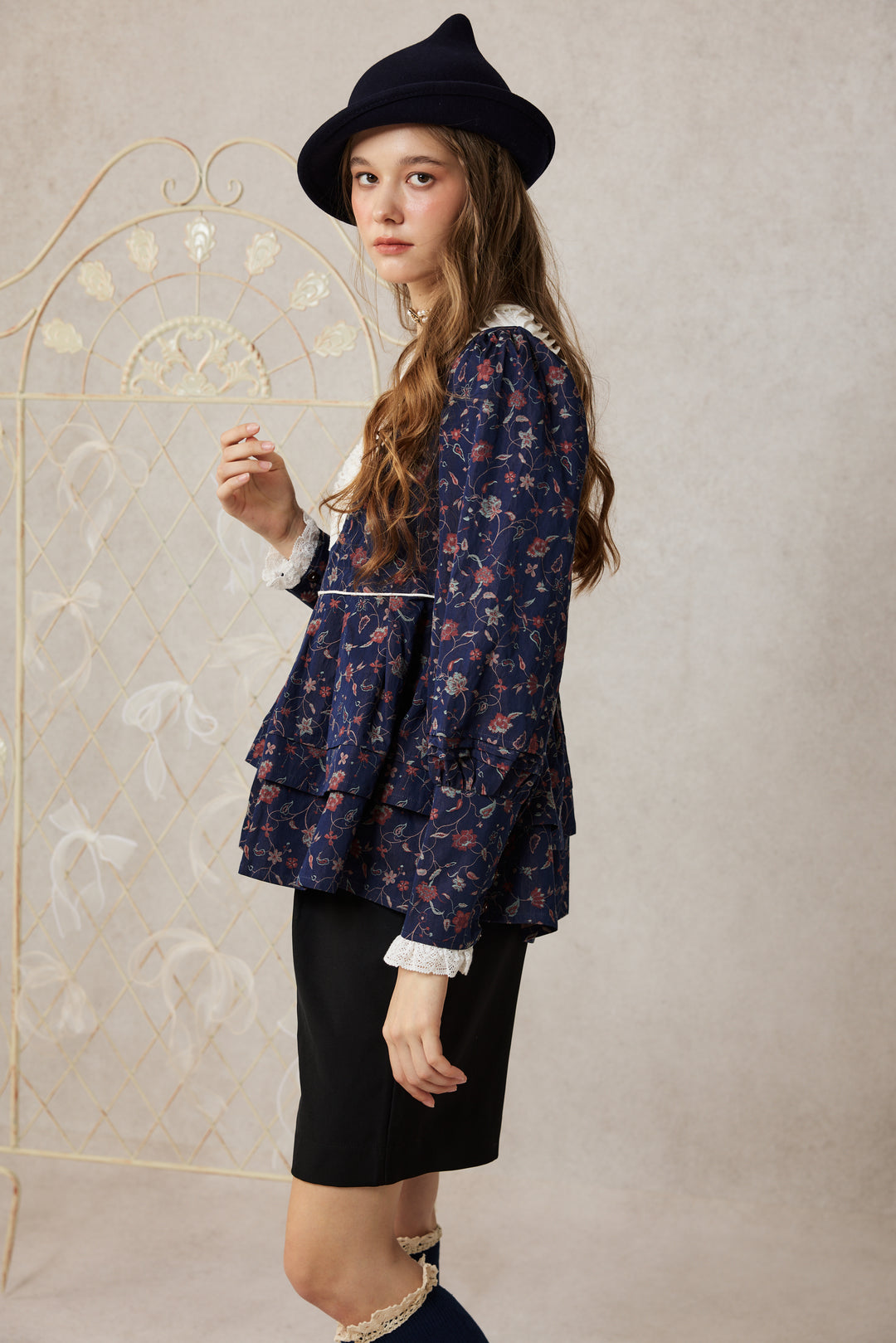 Lydia 18 | Linen Pintucked Puff Sleeve Blouse