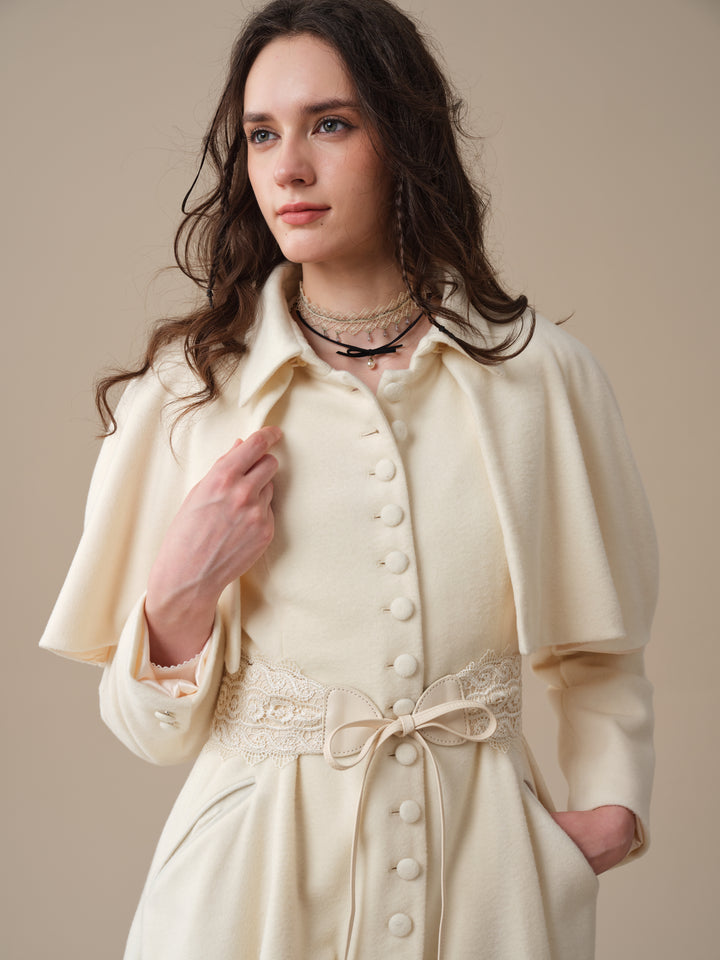 Charlotte 01 | 100% Wool Cape Trench Coat