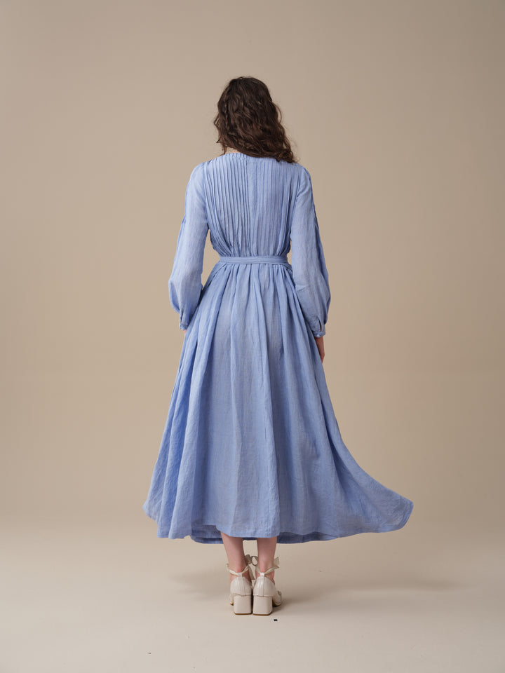 Bluebell 06 | Pintuck Linen Wrap Dress