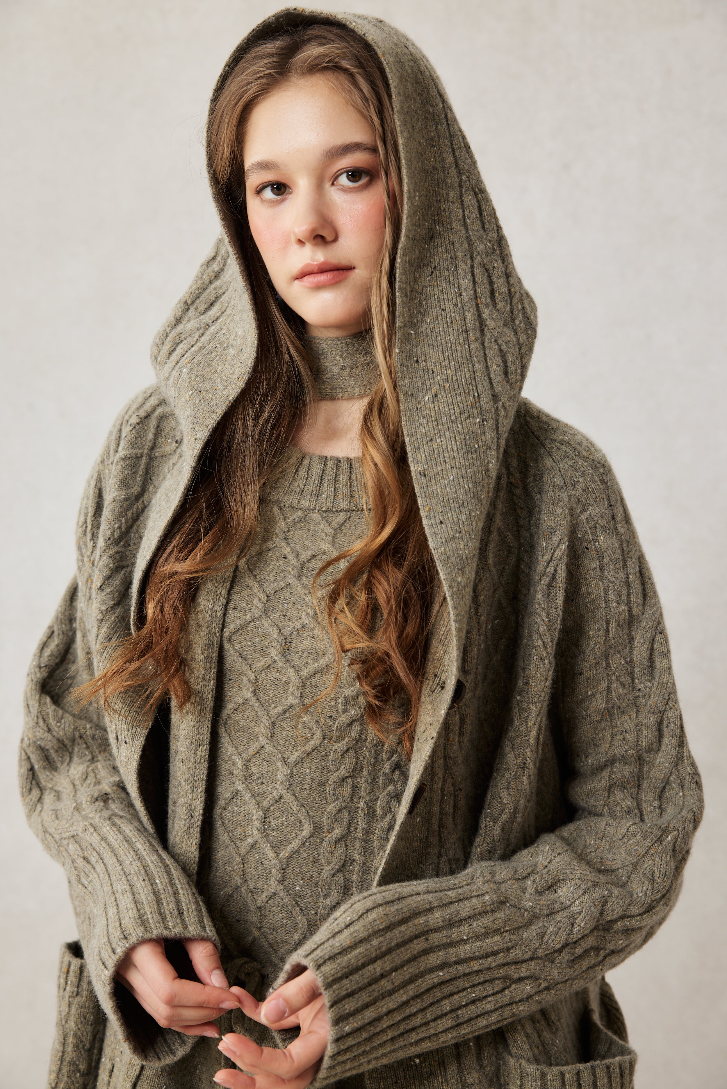 ジャケット・アウター m.a+ Linen Hooded Long Coat Maxi Hooded Wool Coat Cloak (8 Colors) – Linennaive