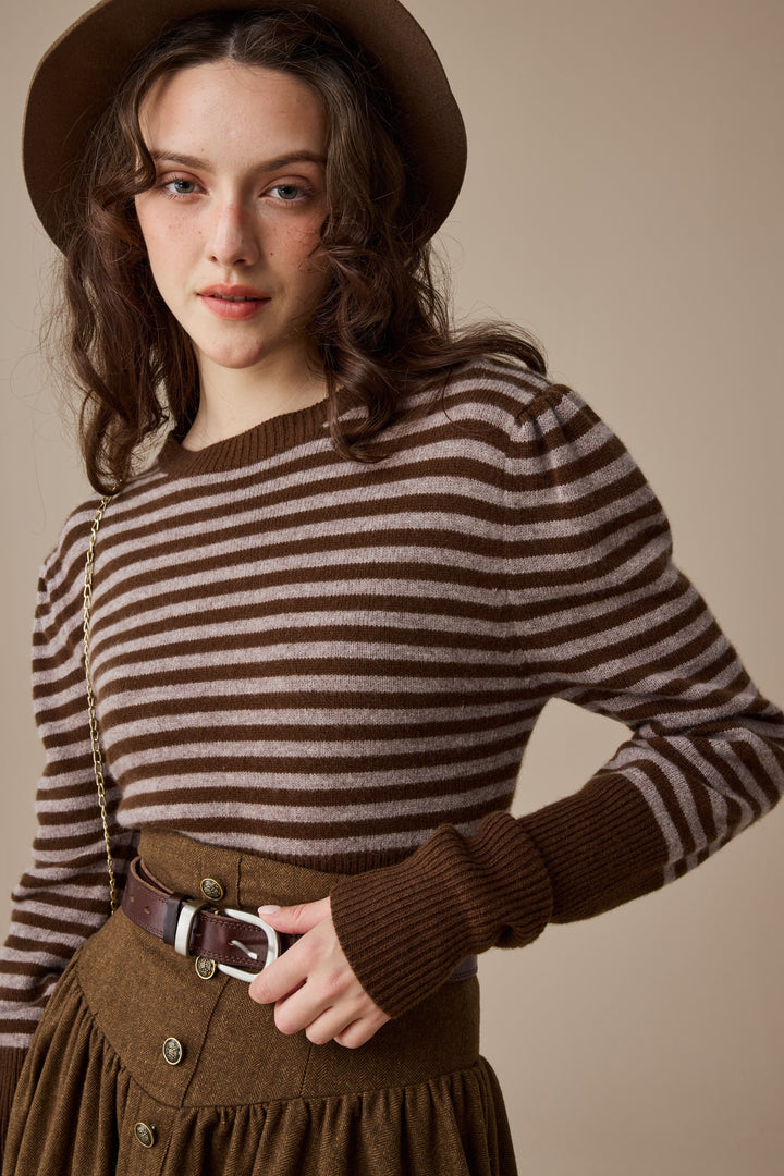 Oxford 13|100% wool classic striped pullover jumper