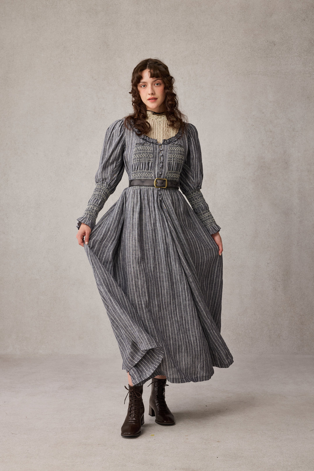 Jasmine 21 |smocking linen dress