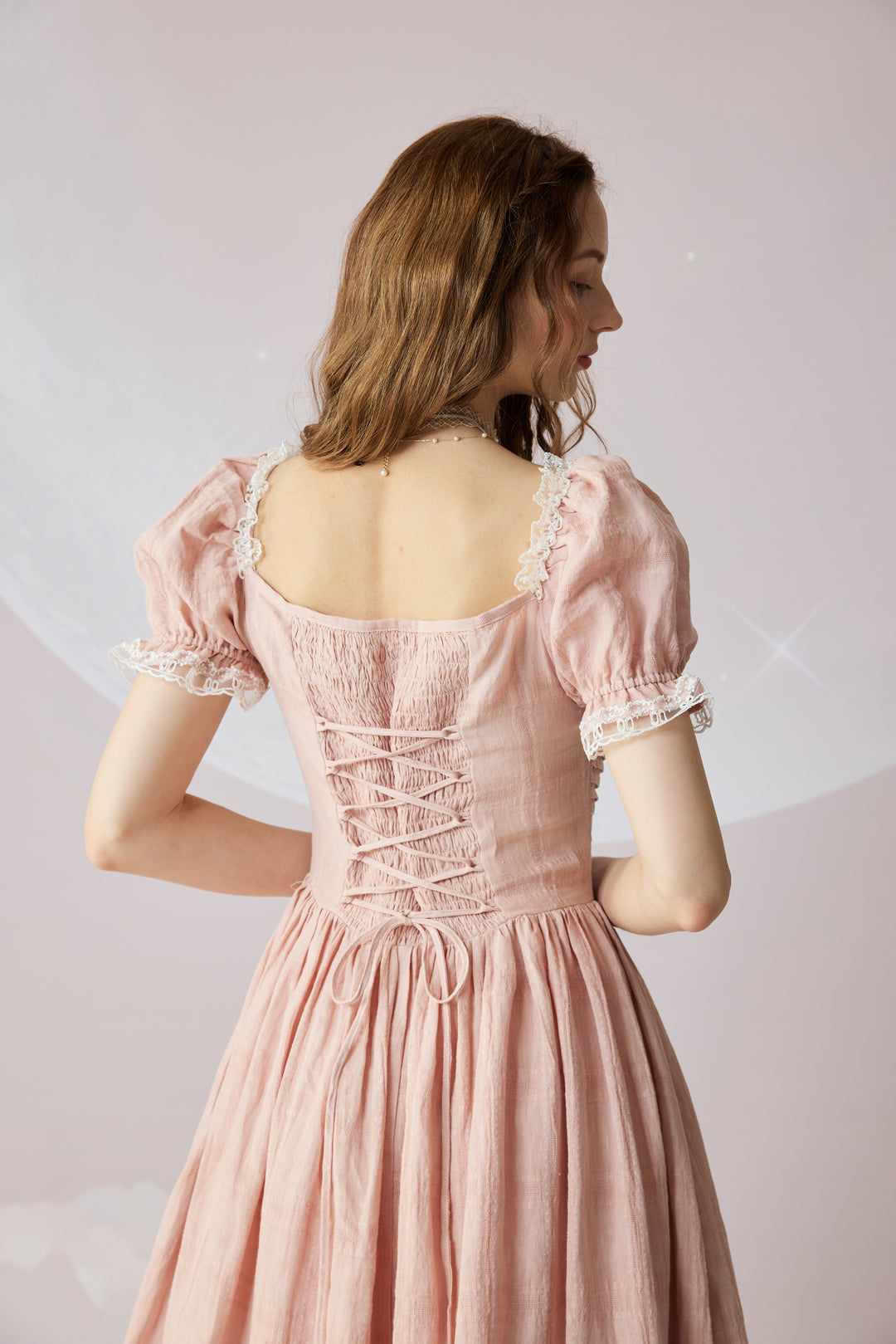 Monet Haze 26 | Fairy layered Linen Dress with pintucks