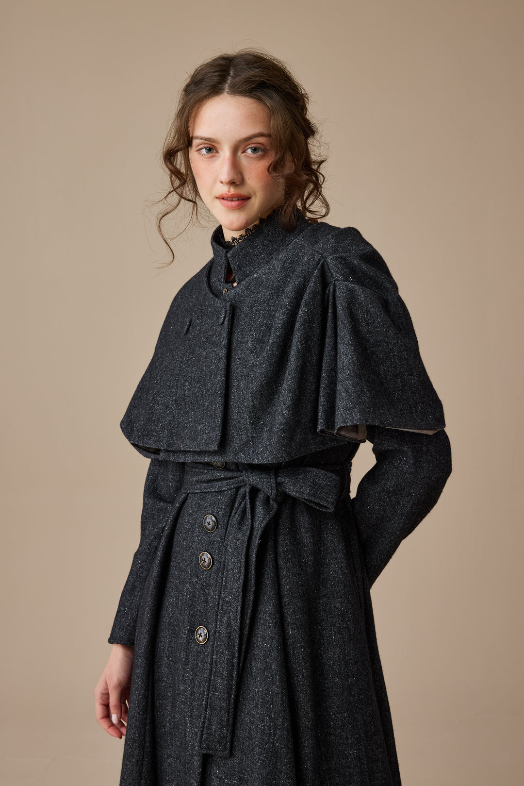 Wendy 15 | 100% Wool Dress & Cape (2 pieces)