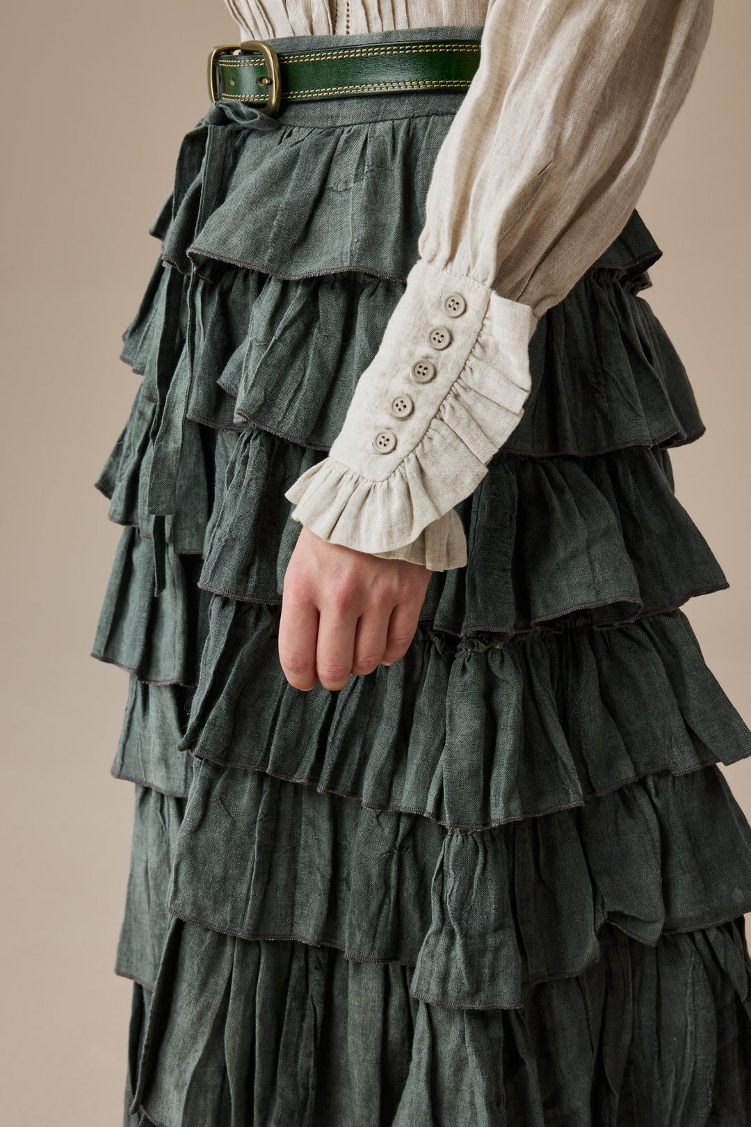 Ischia 14 | Layered petal linen skirt