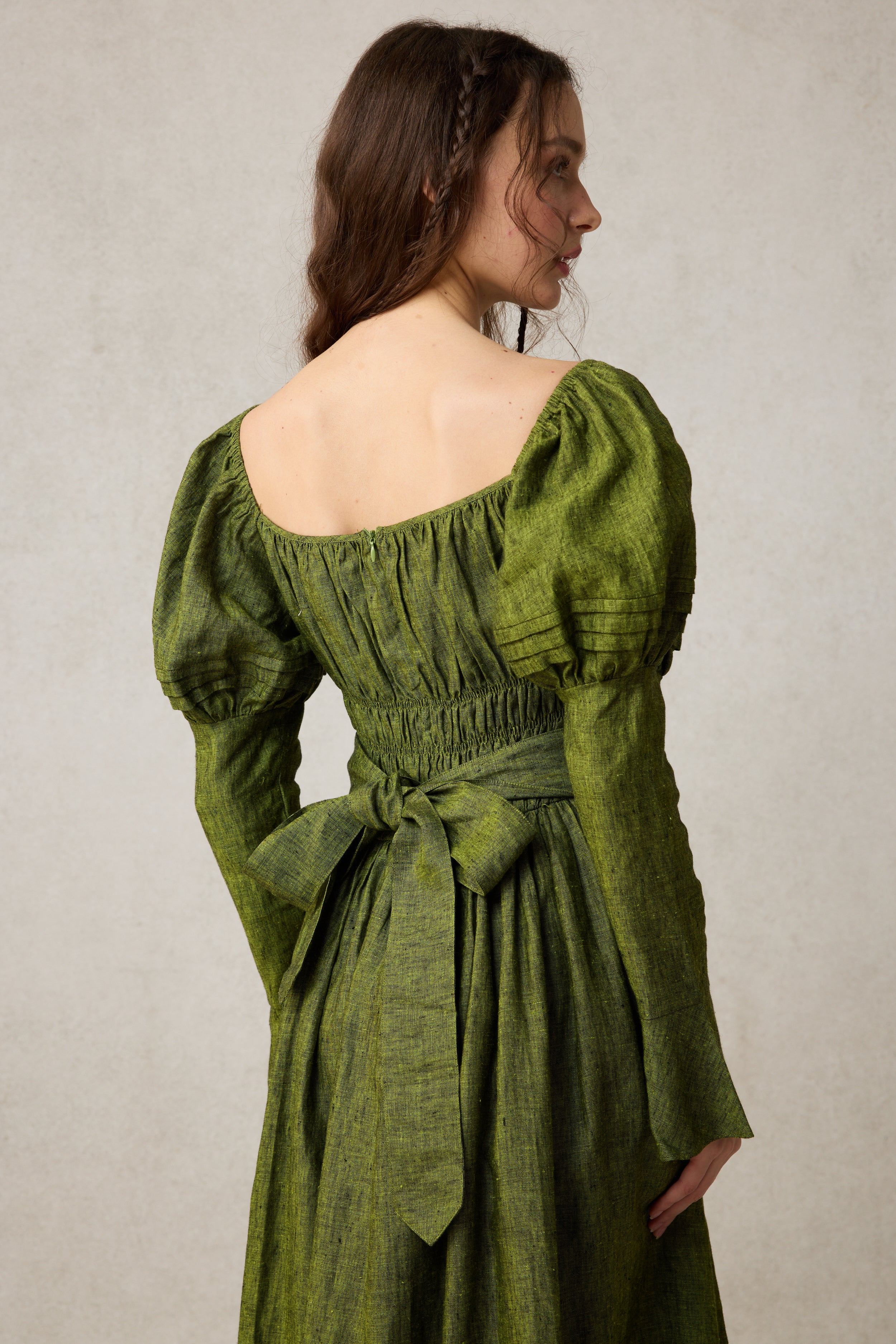Paisley 11 | Elegant Floral Linen Dress – Linennaive