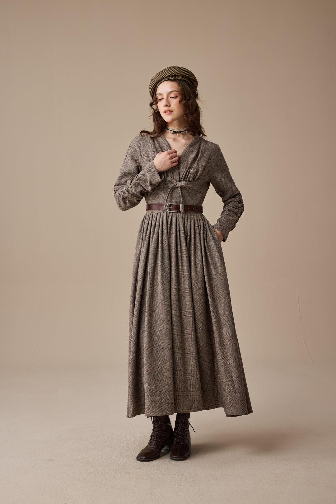 Bette 24 |Gingham 100% Wool Dress