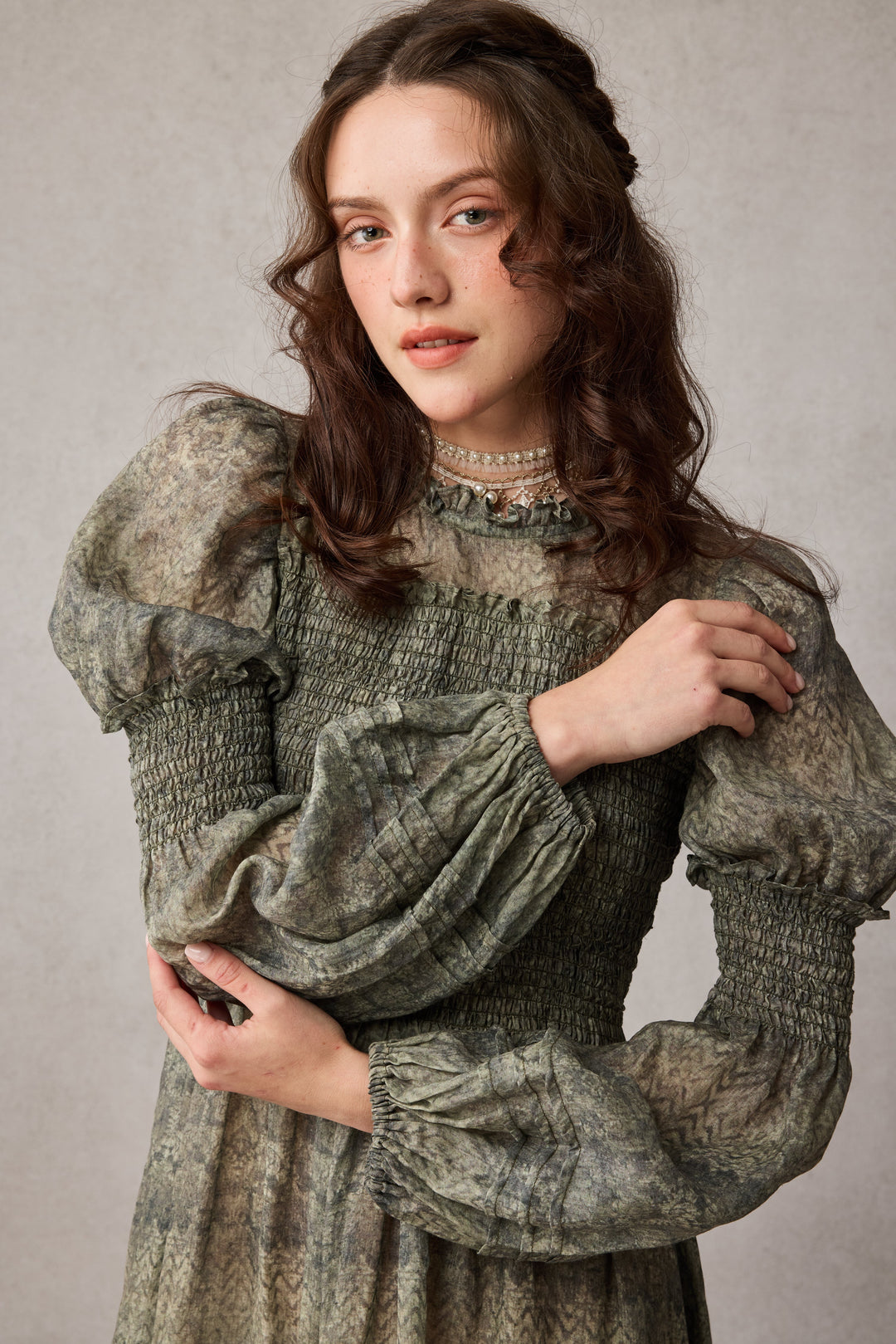 Jane 33 |Edward Smocking Linen Dress Chemise