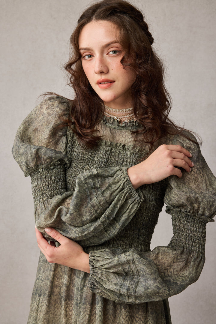 Jane 33 |Edward Smocking Linen Dress Chemise