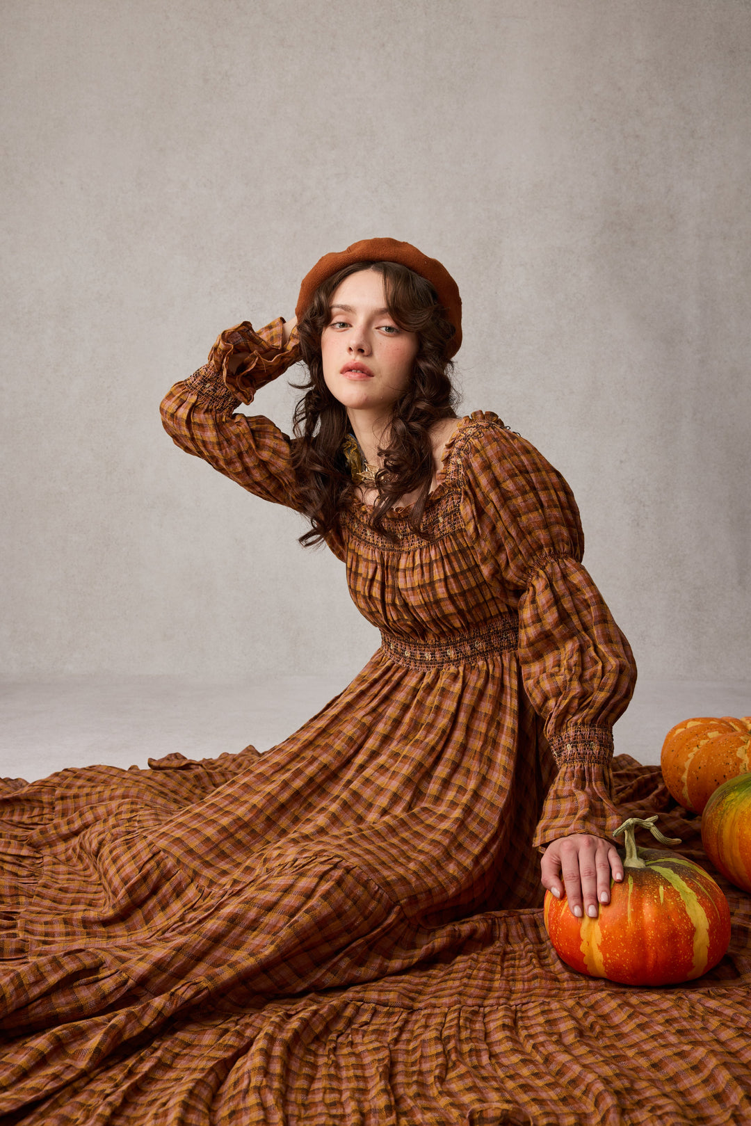 Cloud 21 | smocking embroidery linen dress