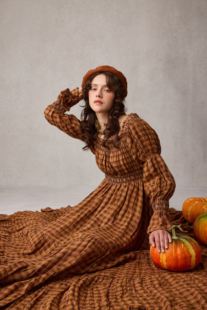 Cloud 21 | smocking embroidery linen dress