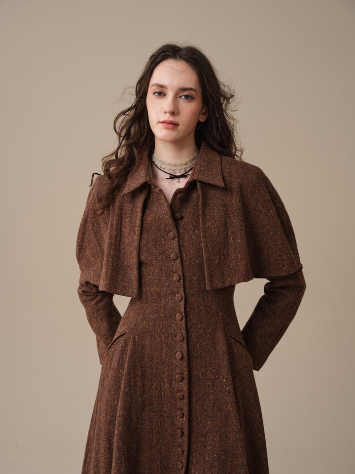 Charlotte 01 | 100% Wool Cape Trench Coat