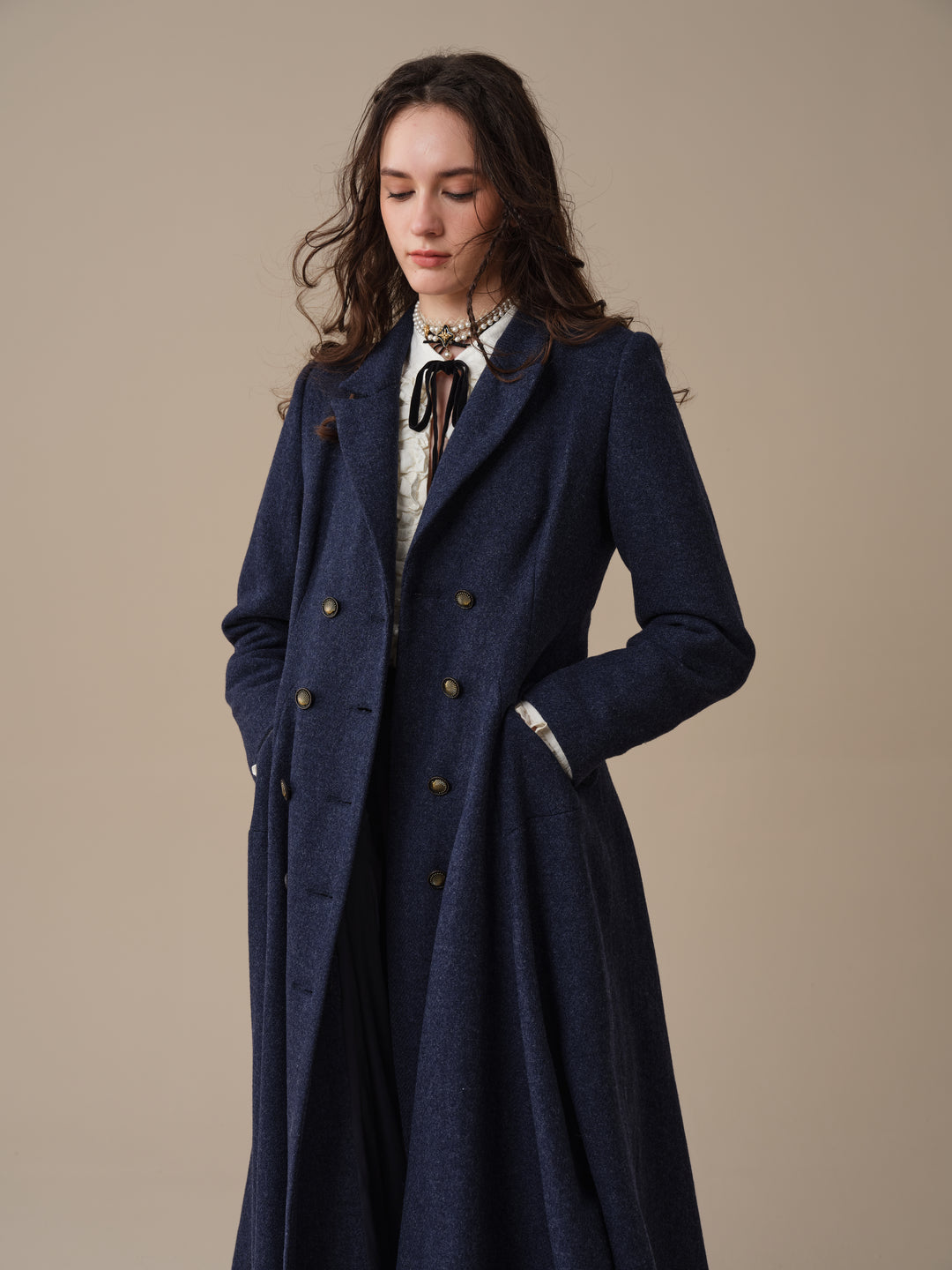 Mabel 01|Double breasted 100% wool coat
