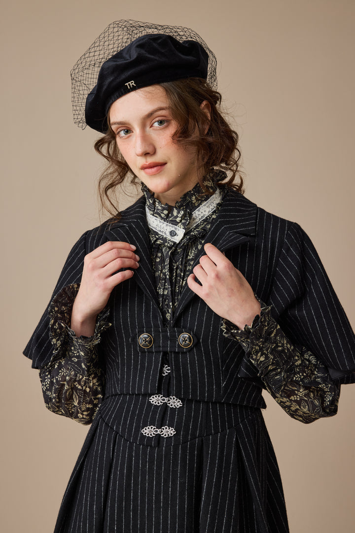 Clarise 22 |Retro Wool Skirt & Cape (2 pieces)