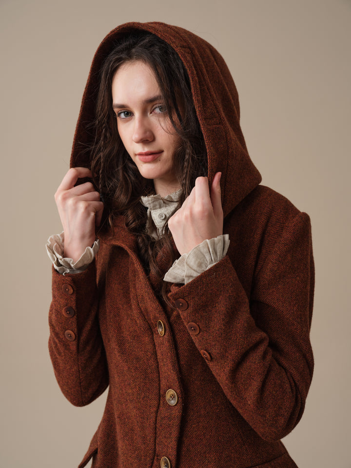 Augusta 02 | Tailored Hooded  100% Wool Coat