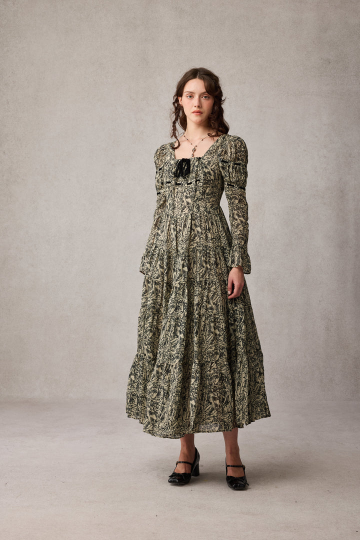 Queena 22 | Empired Maxi linen dress