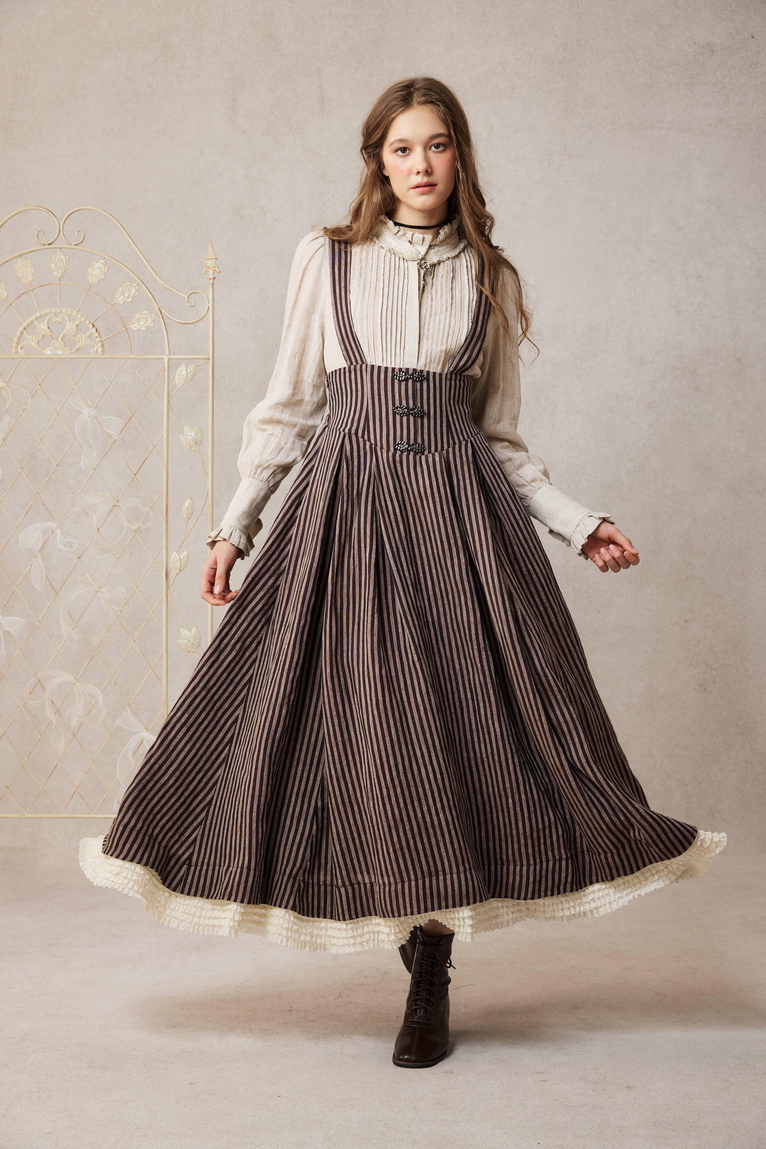 Clarise 22 | Retro Linen Skirt – Linennaive