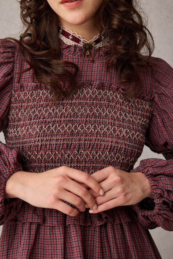 Jane 33 |Edward Smocking Linen Dress Chemise