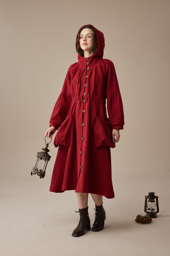 Melissa 28 |100% Wool Hooded Coat