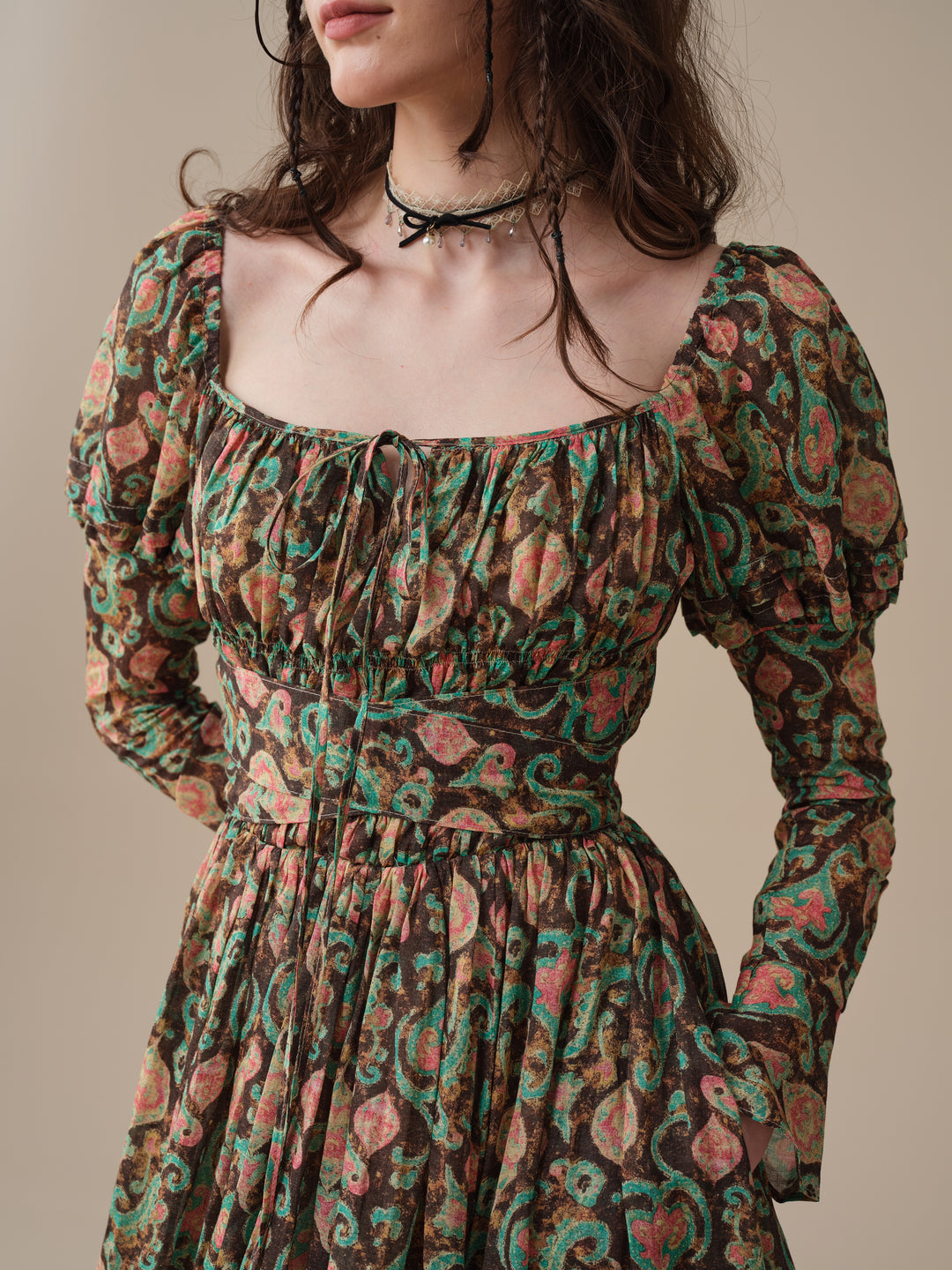 Paisley 11 | Elegant Floral Linen Dress