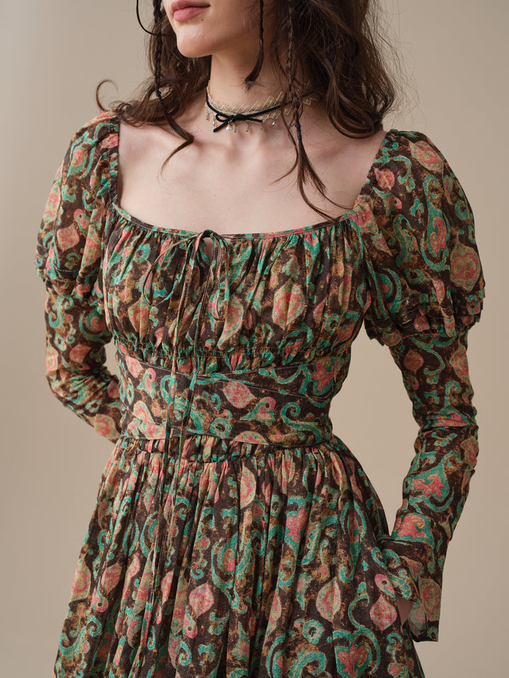 Paisley 11 | Elegant Floral Linen Dress
