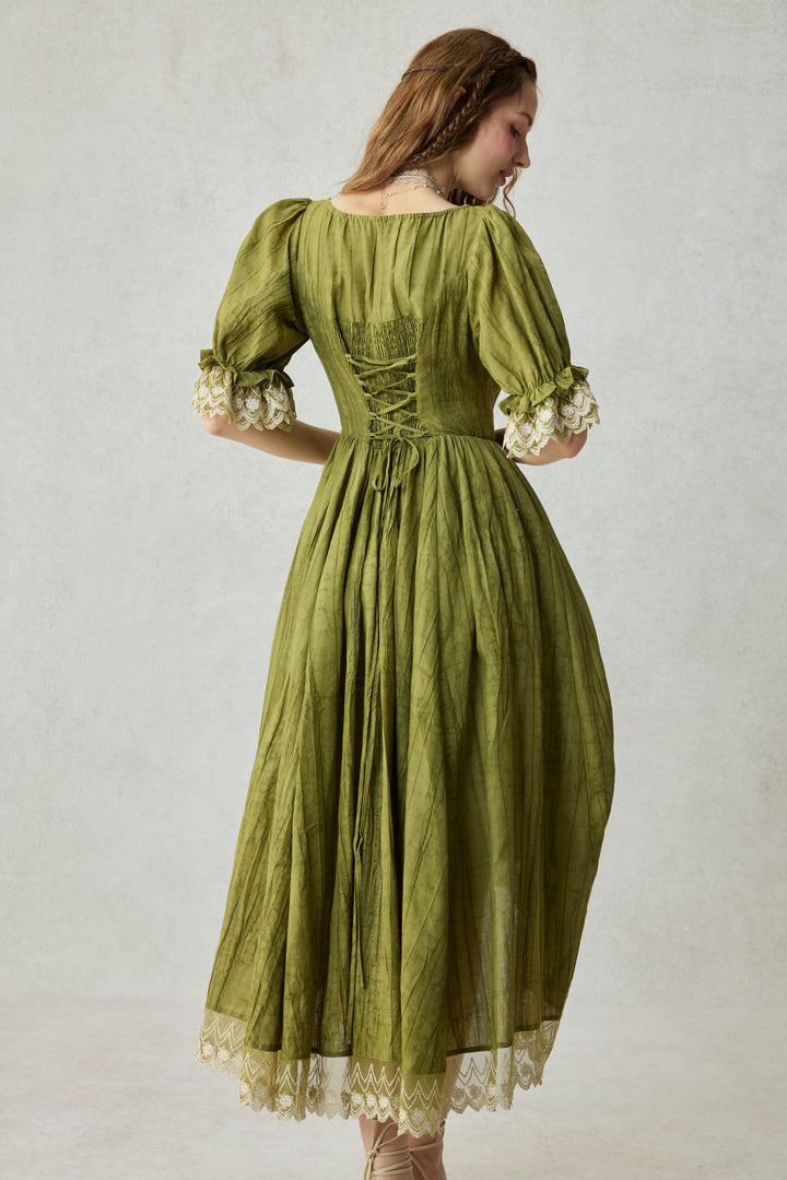 Elowen 27 | Lace Linen dress gown ( 2 way to wear )