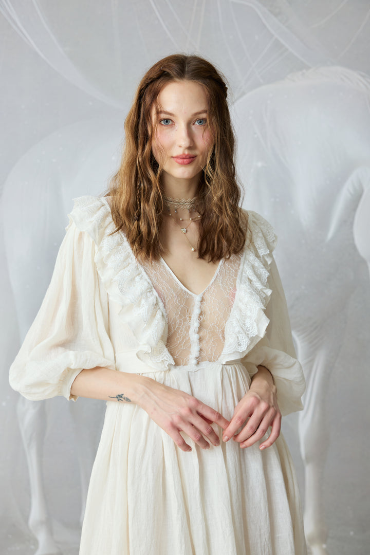 Moonlight 23| Puff Sleeved Linen Dress