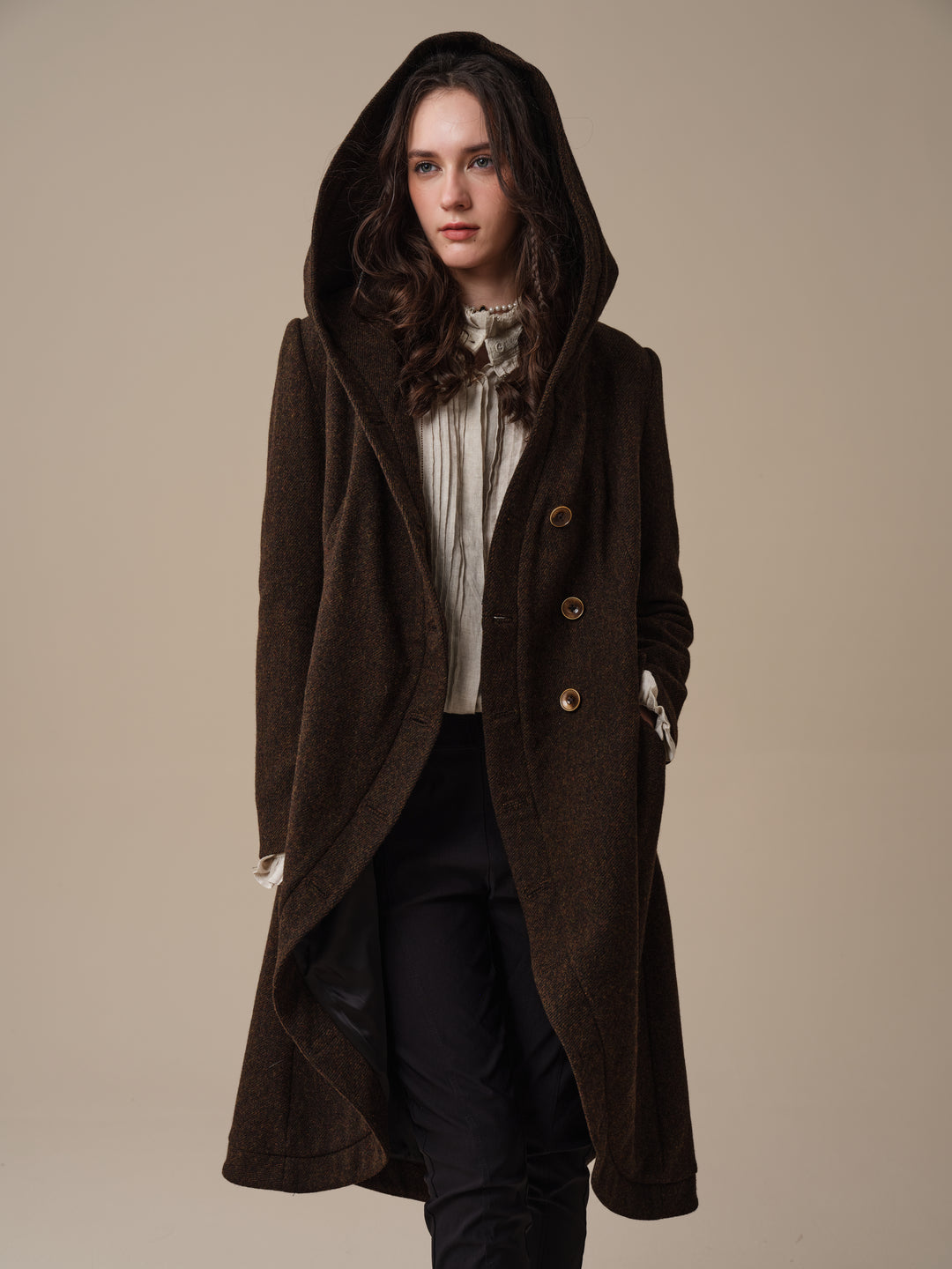 Augusta 02 | Tailored Hooded  100% Wool Coat