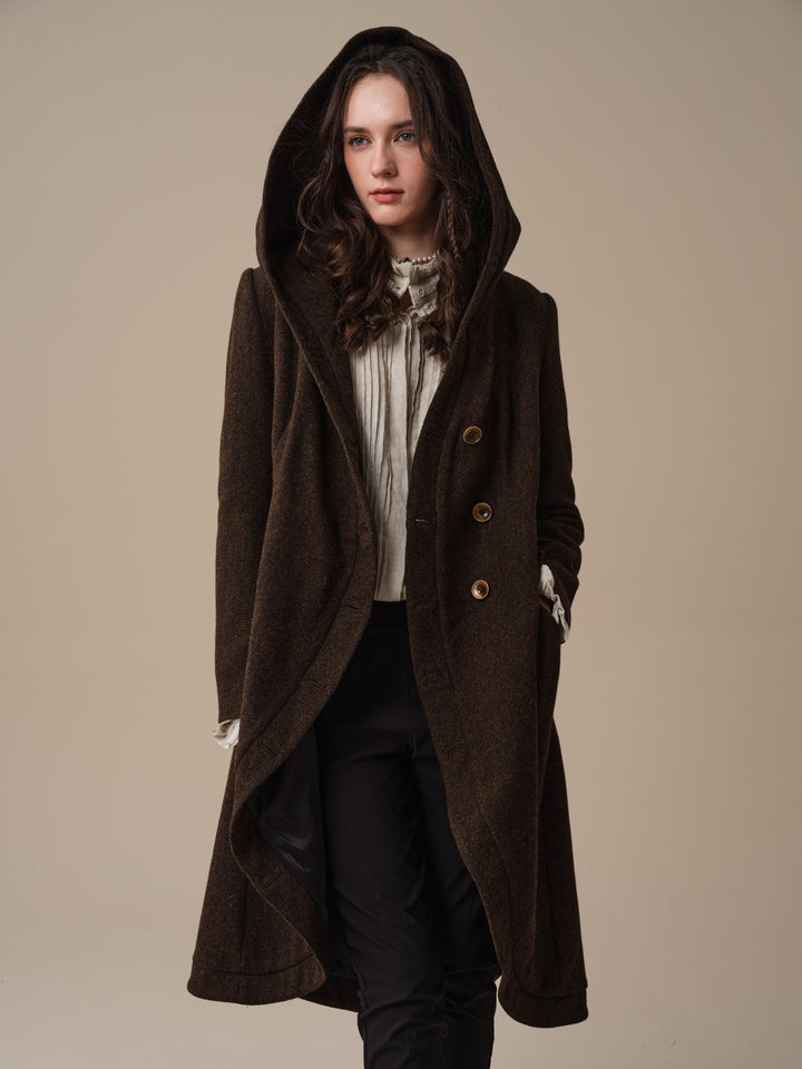 Augusta 02 | Tailored Hooded  100% Wool Coat