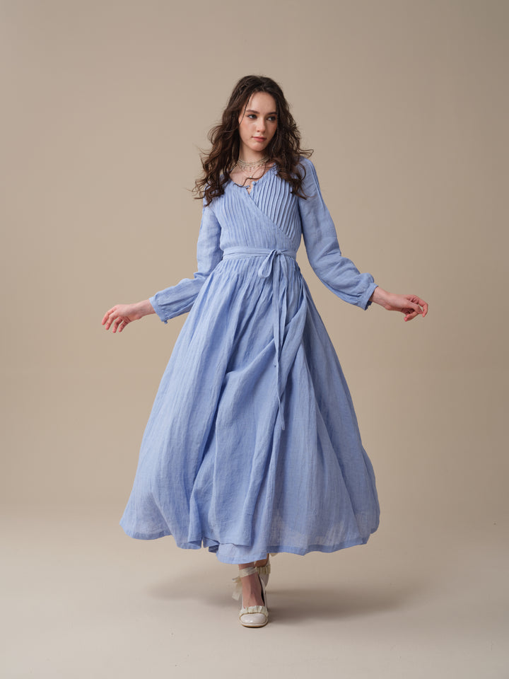 Bluebell 06 | Pintuck Linen Wrap Dress