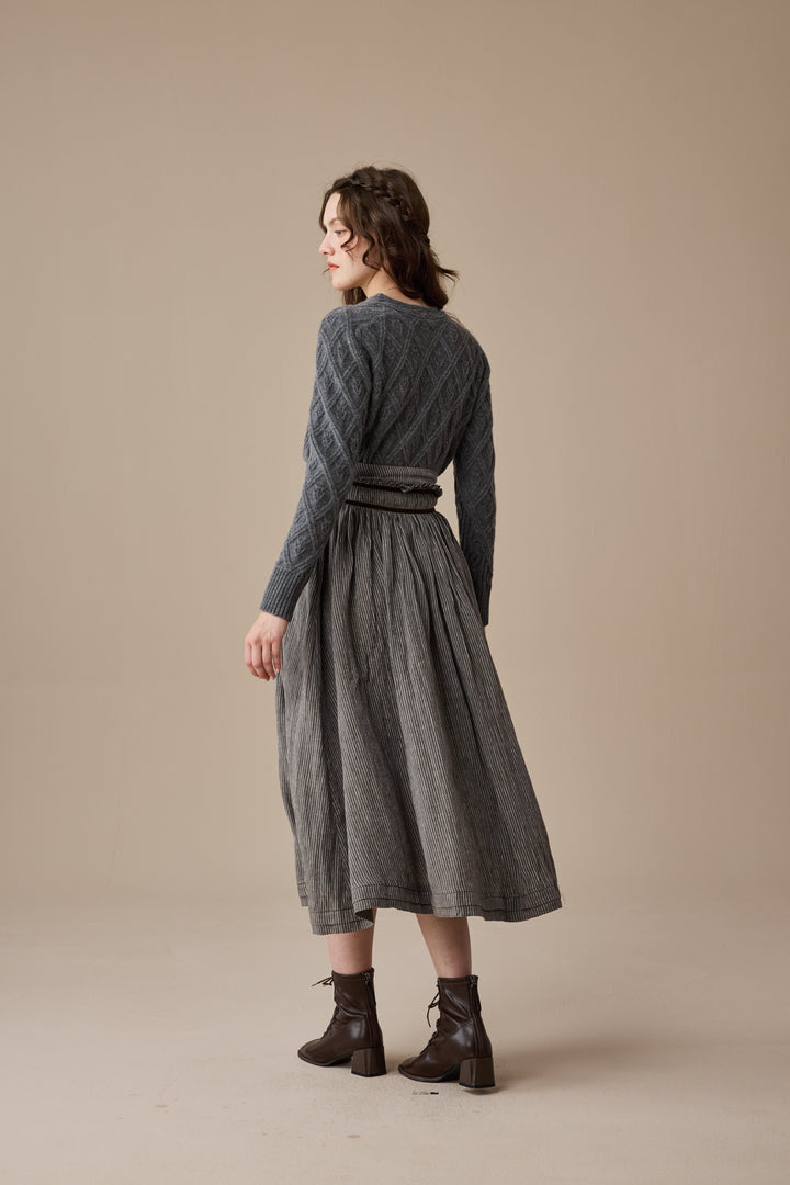 Bruna 17 |Striped Linen Skirt