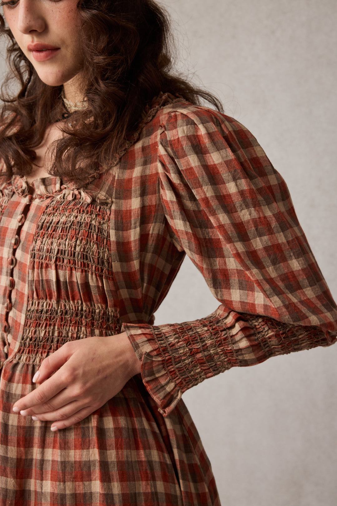 Jasmine 21 |smocking linen dress