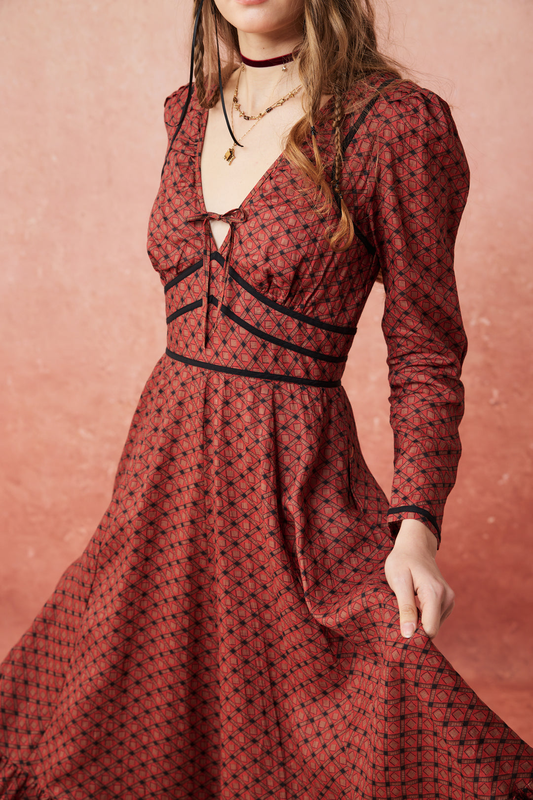 Chelse 19 |Longsleeved Linen Dress Gown