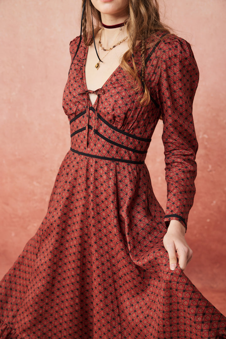 Chelse 19 |Longsleeved Linen Dress Gown