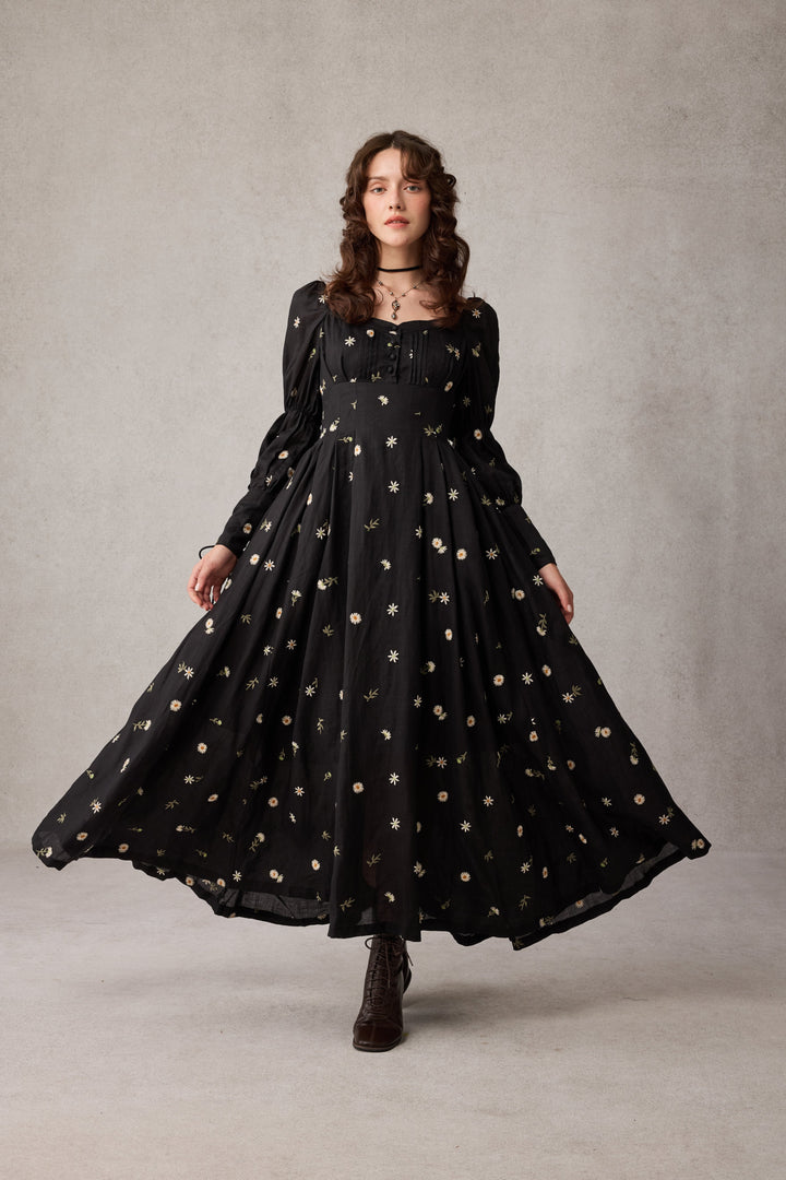 Phoenix 24 | Embroidery Daisy Linen Dress