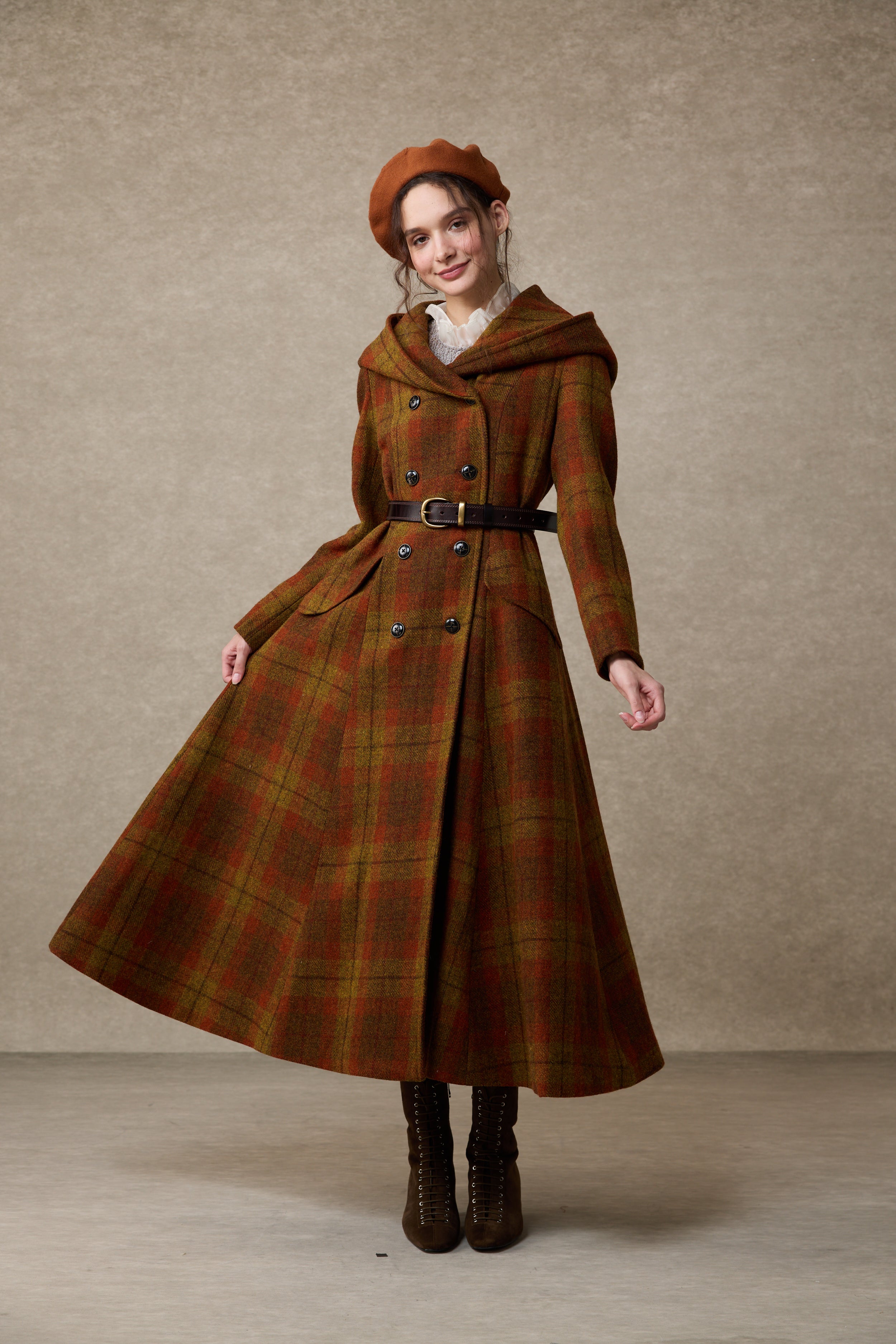 Trista 24 | 100% twill wool hooded coat – Linennaive