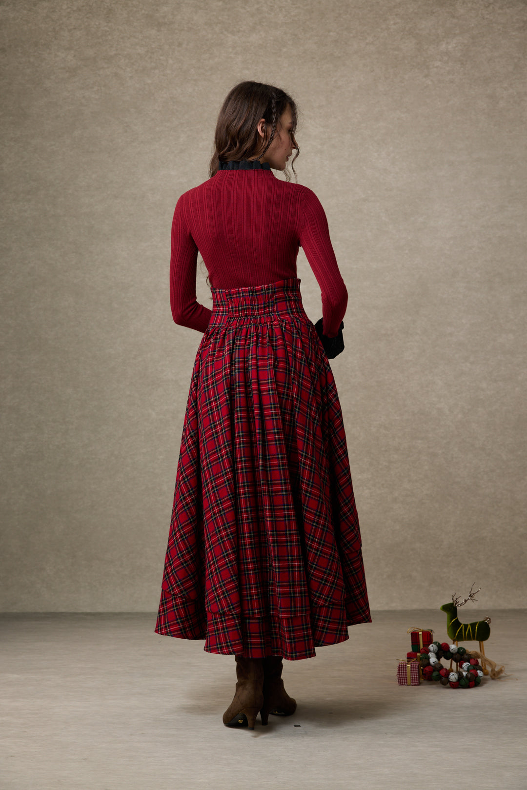 Christina 19 |Retro Layered Wool Skirt