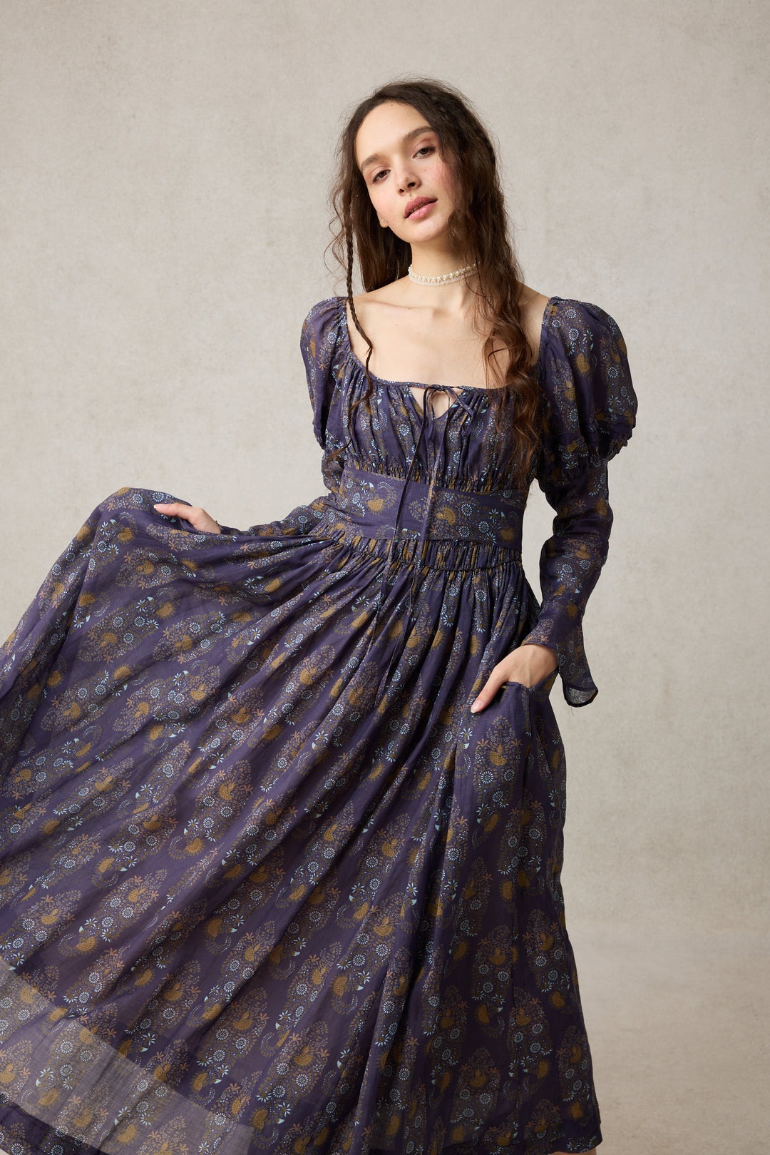 Paisley 11 | Elegant Floral Linen Dress