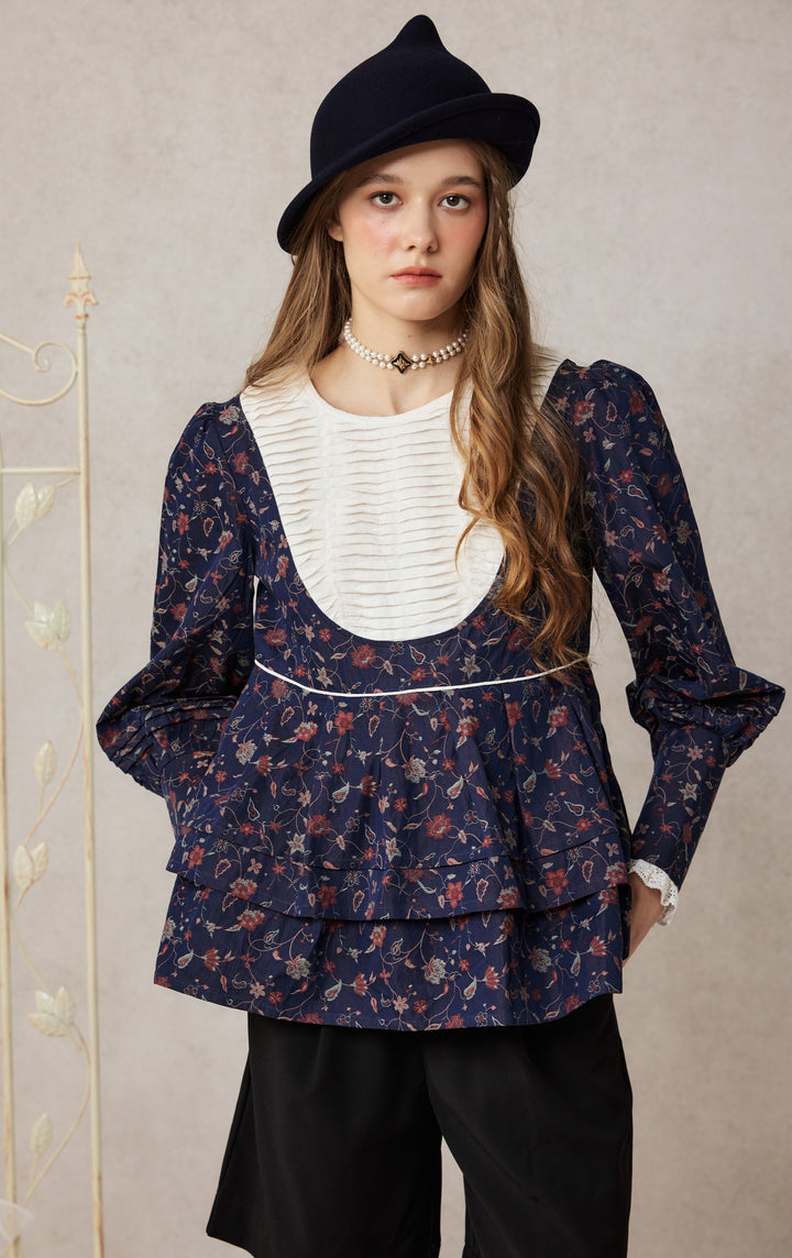 Lydia 18 | Linen Pintucked Puff Sleeve Blouse