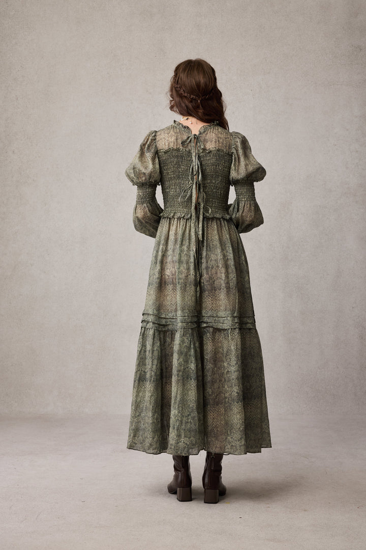 Jane 33 |Edward Smocking Linen Dress Chemise