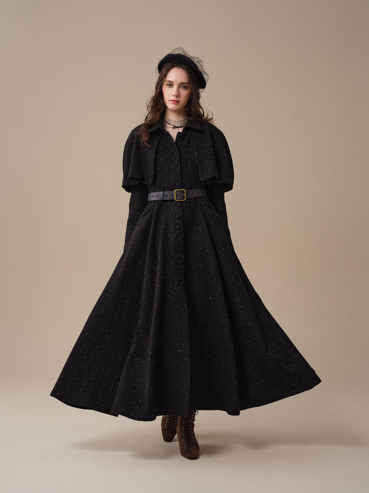 Charlotte 01 | 100% Wool Cape Trench Coat