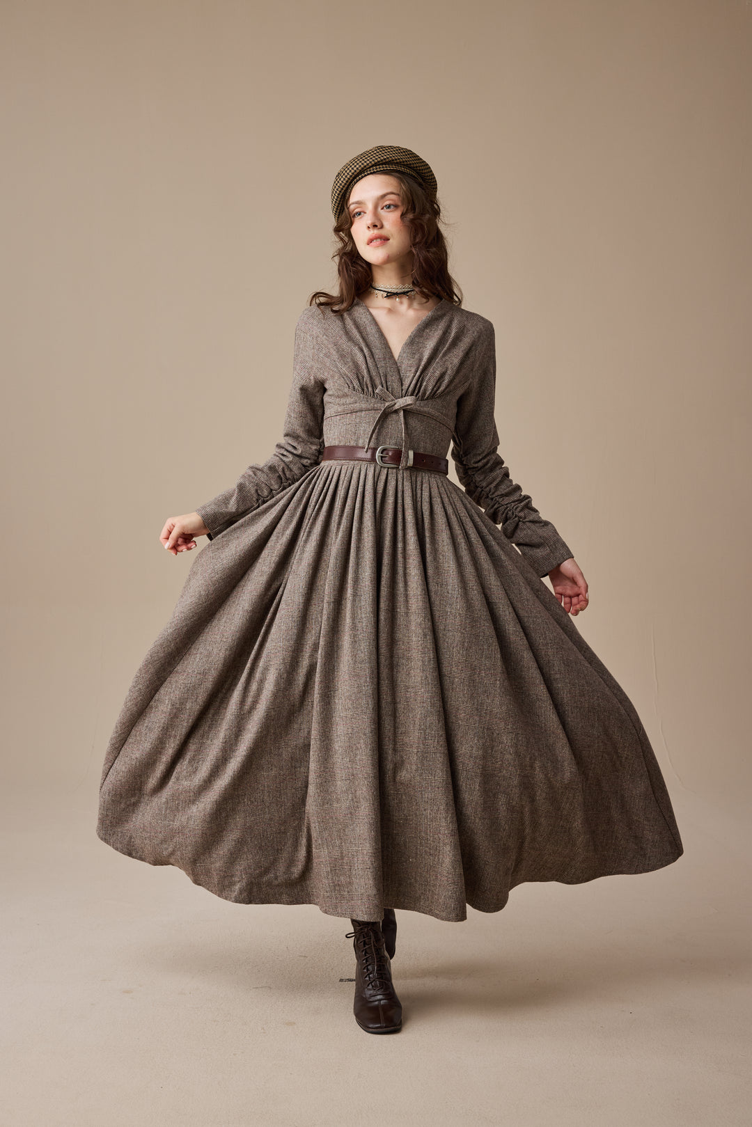 Bette 24 |Gingham 100% Wool Dress