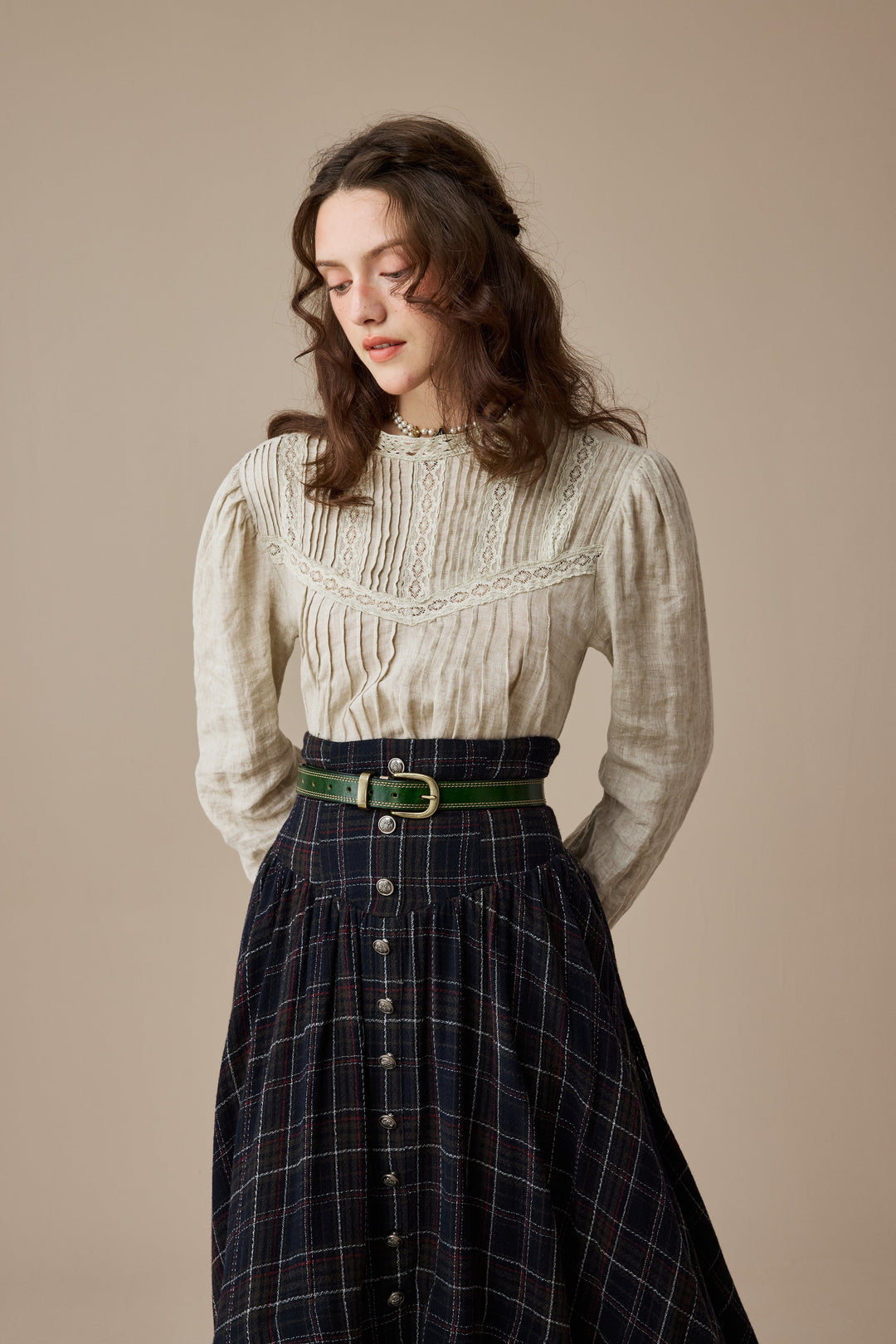 Christina 19 |Retro Layered Wool Skirt